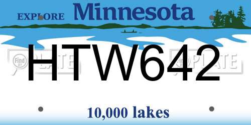 HTW642 Minnesota License Plate