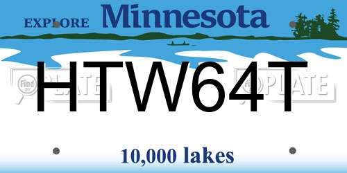 HTW64T Minnesota License Plate