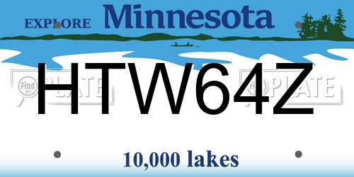 HTW64Z Minnesota License Plate