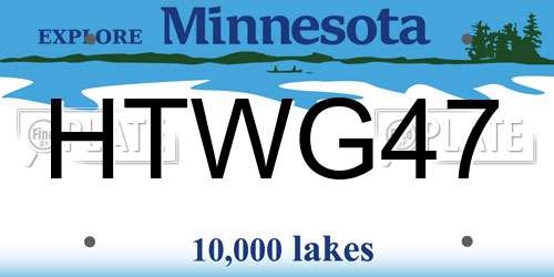 HTWG47 Minnesota License Plate