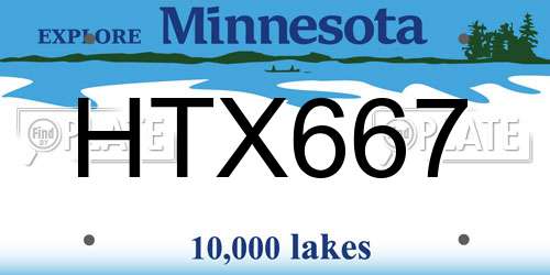 HTX667 Minnesota License Plate