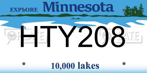 HTY208 Minnesota License Plate