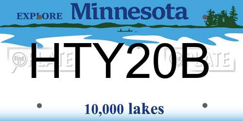 HTY20B Minnesota License Plate