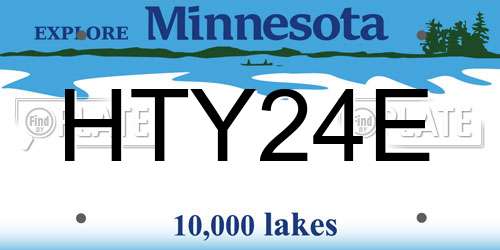 HTY24E Minnesota License Plate