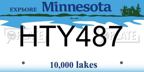 HTY487 Minnesota License Plate