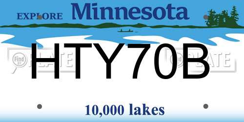 HTY70B Minnesota License Plate