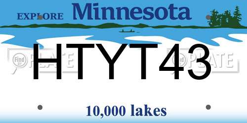 HTYT43 Minnesota License Plate