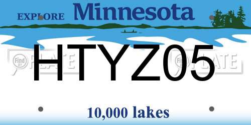 HTYZ05 Minnesota License Plate