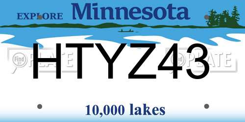 HTYZ43 Minnesota License Plate