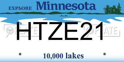 HTZE21 Minnesota License Plate