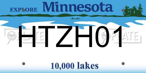 HTZH01 Minnesota License Plate