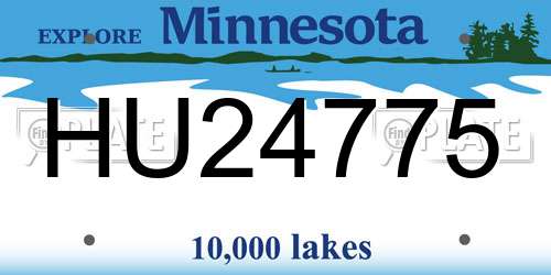 HU24775 Minnesota License Plate
