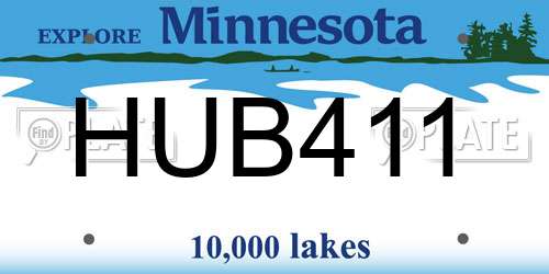 HUB411 Minnesota License Plate