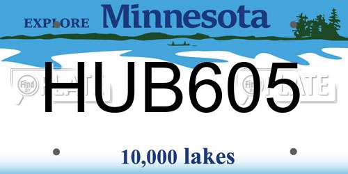 HUB605 Minnesota License Plate