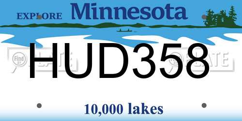 HUD358 Minnesota License Plate