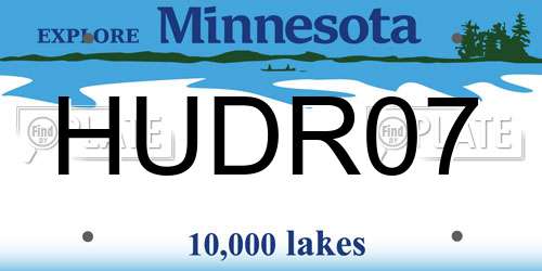 HUDR07 Minnesota License Plate