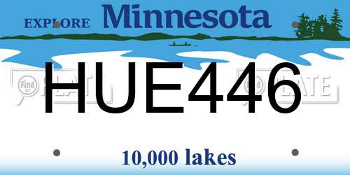 HUE446 Minnesota License Plate