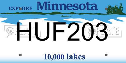 HUF203 Minnesota License Plate