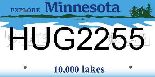 HUG2255 Minnesota License Plate