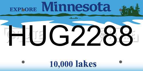 HUG2288 Minnesota License Plate
