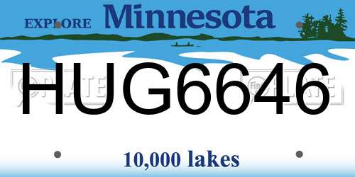 HUG6646 Minnesota License Plate