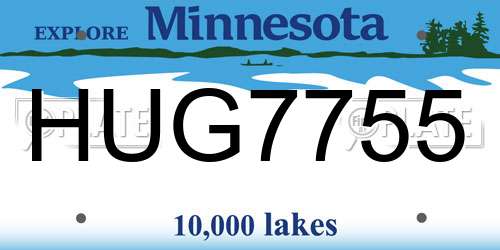HUG7755 Minnesota License Plate