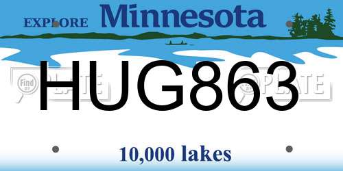 HUG863 Minnesota License Plate