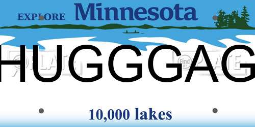HUGGGAG Minnesota License Plate