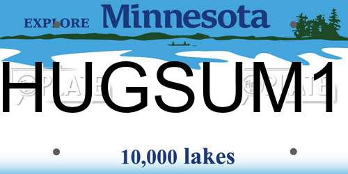 HUGSUM1 Minnesota License Plate