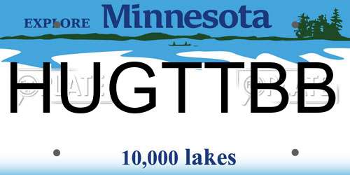 HUGTTBB Minnesota License Plate