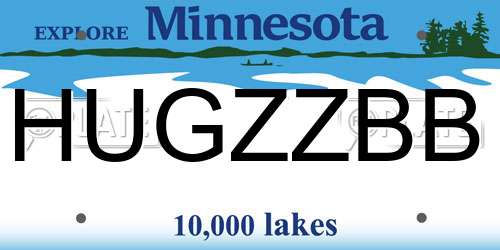 HUGZZBB Minnesota License Plate