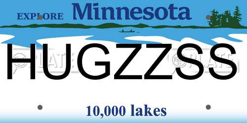 HUGZZSS Minnesota License Plate