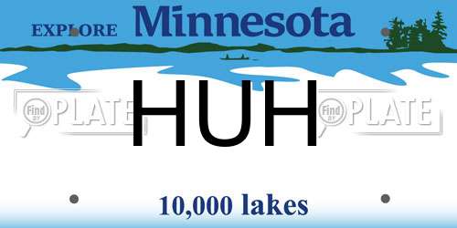 HUH Minnesota License Plate