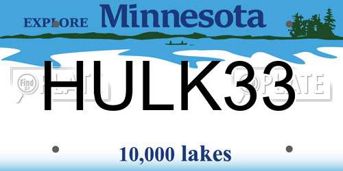 HULK33 Minnesota License Plate