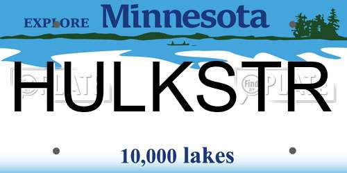 HULKSTR Minnesota License Plate