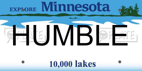 HUMBLE Minnesota License Plate