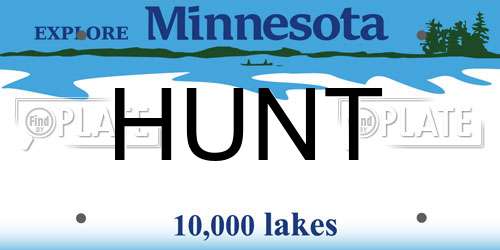 HUNT Minnesota License Plate
