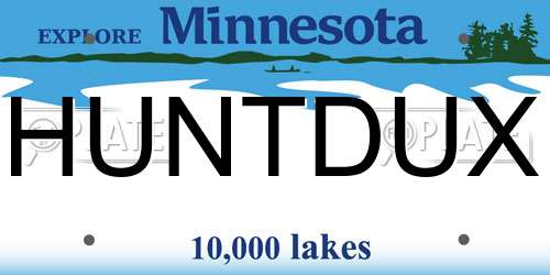 HUNTDUX Minnesota License Plate