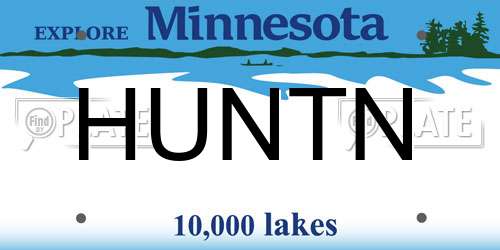 HUNTN Minnesota License Plate