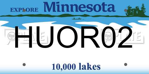 HUOR02 Minnesota License Plate