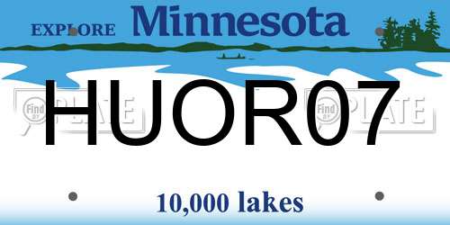 HUOR07 Minnesota License Plate