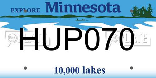 HUP070 Minnesota License Plate