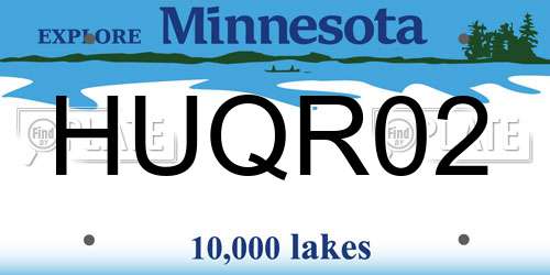 HUQR02 Minnesota License Plate