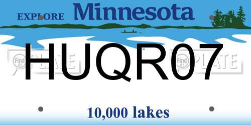 HUQR07 Minnesota License Plate