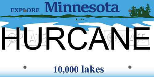HURCANE Minnesota License Plate