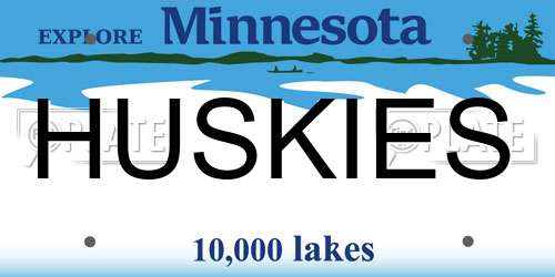 HUSKIES Minnesota License Plate