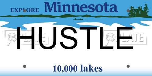 HUSTLE Minnesota License Plate
