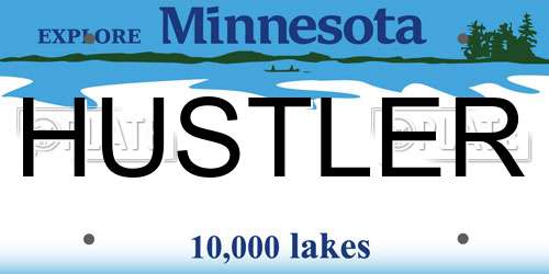 HUSTLER Minnesota License Plate