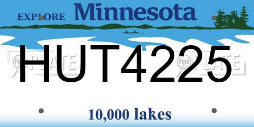 HUT4225 Minnesota License Plate