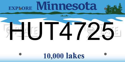 HUT4725 Minnesota License Plate